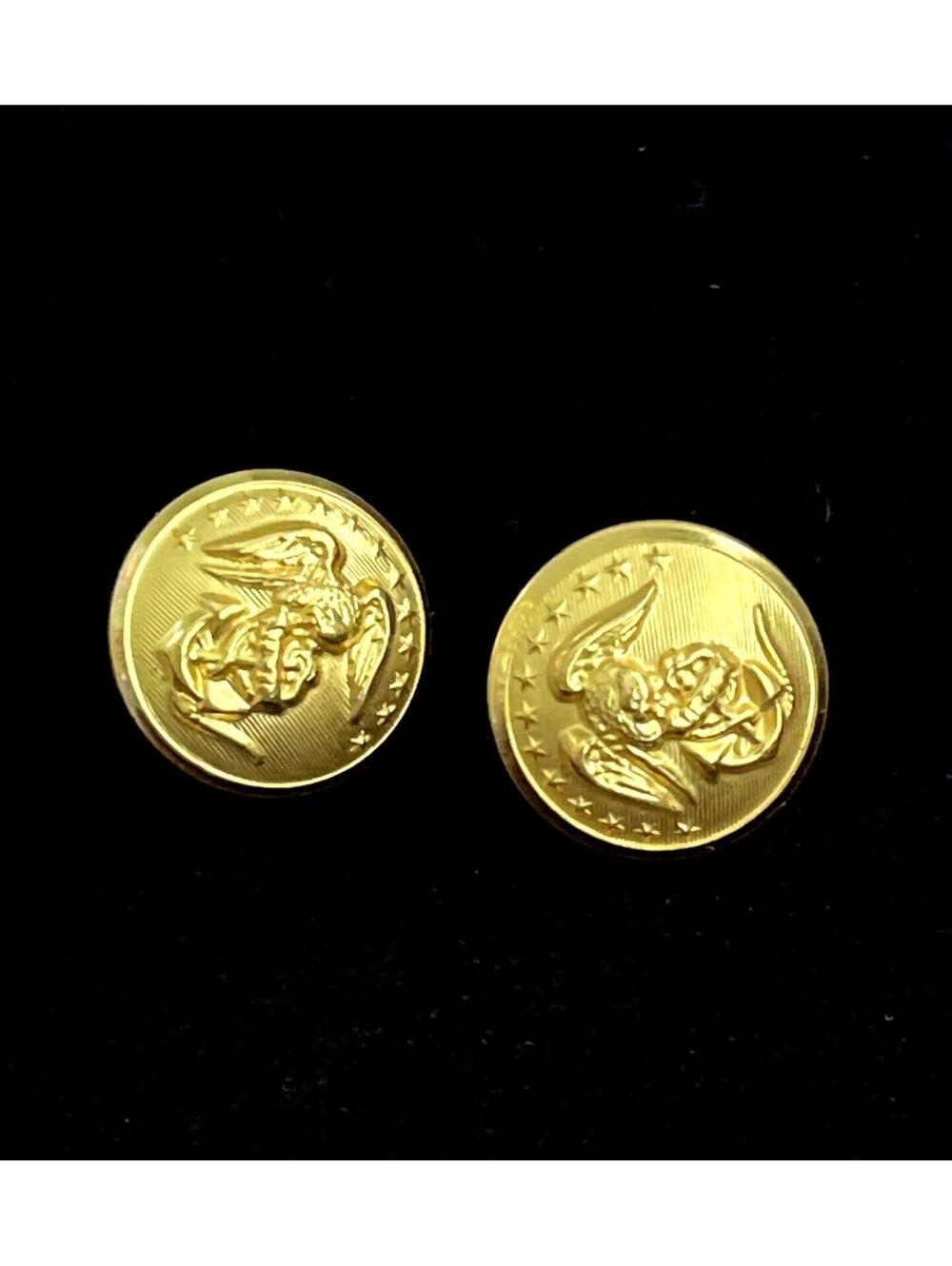 Military Gold Tone Eagle Button Set (2)